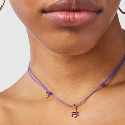 Collar Magic Nature con amatista y cordón lila
