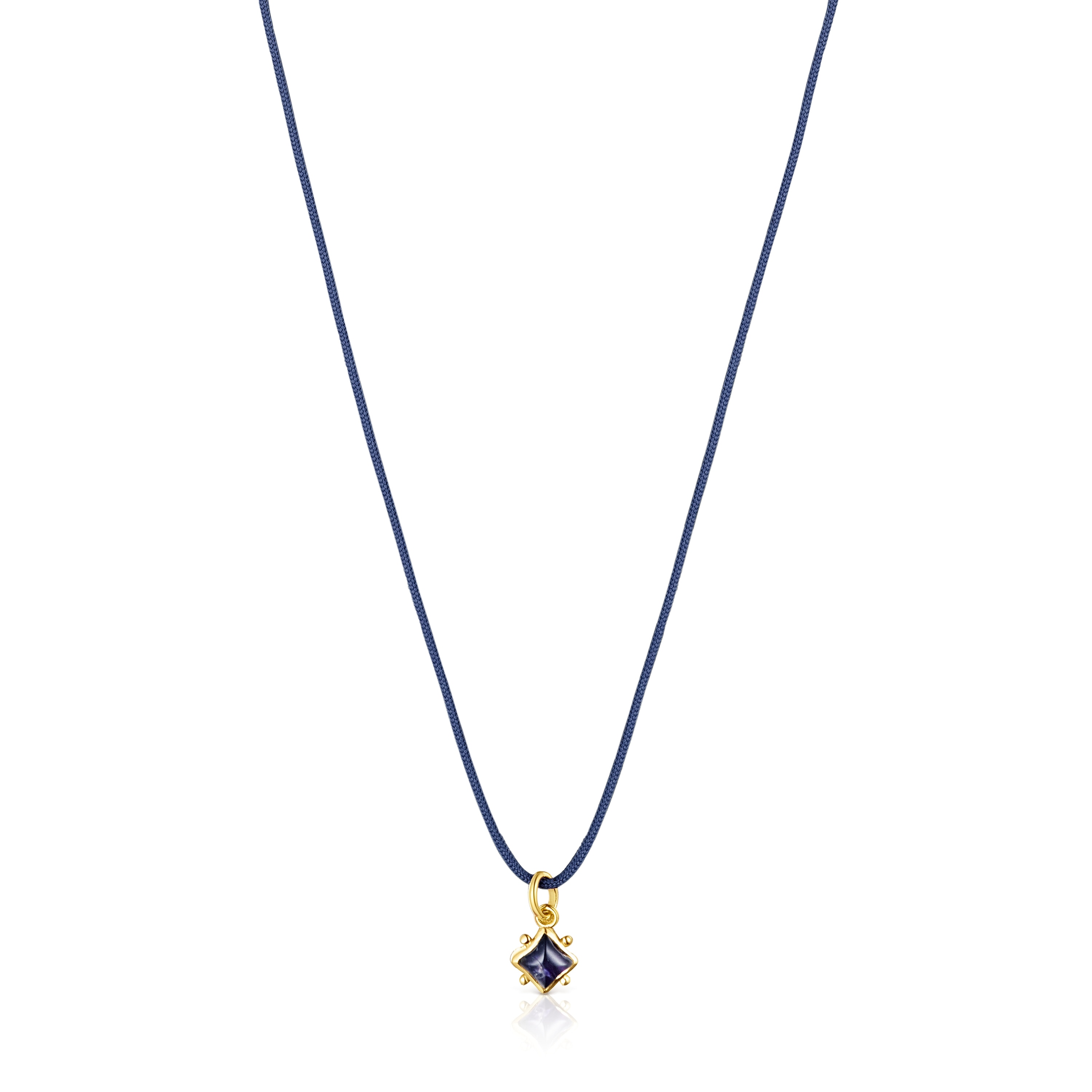 Magic Nature Necklace with iolite and blue cord