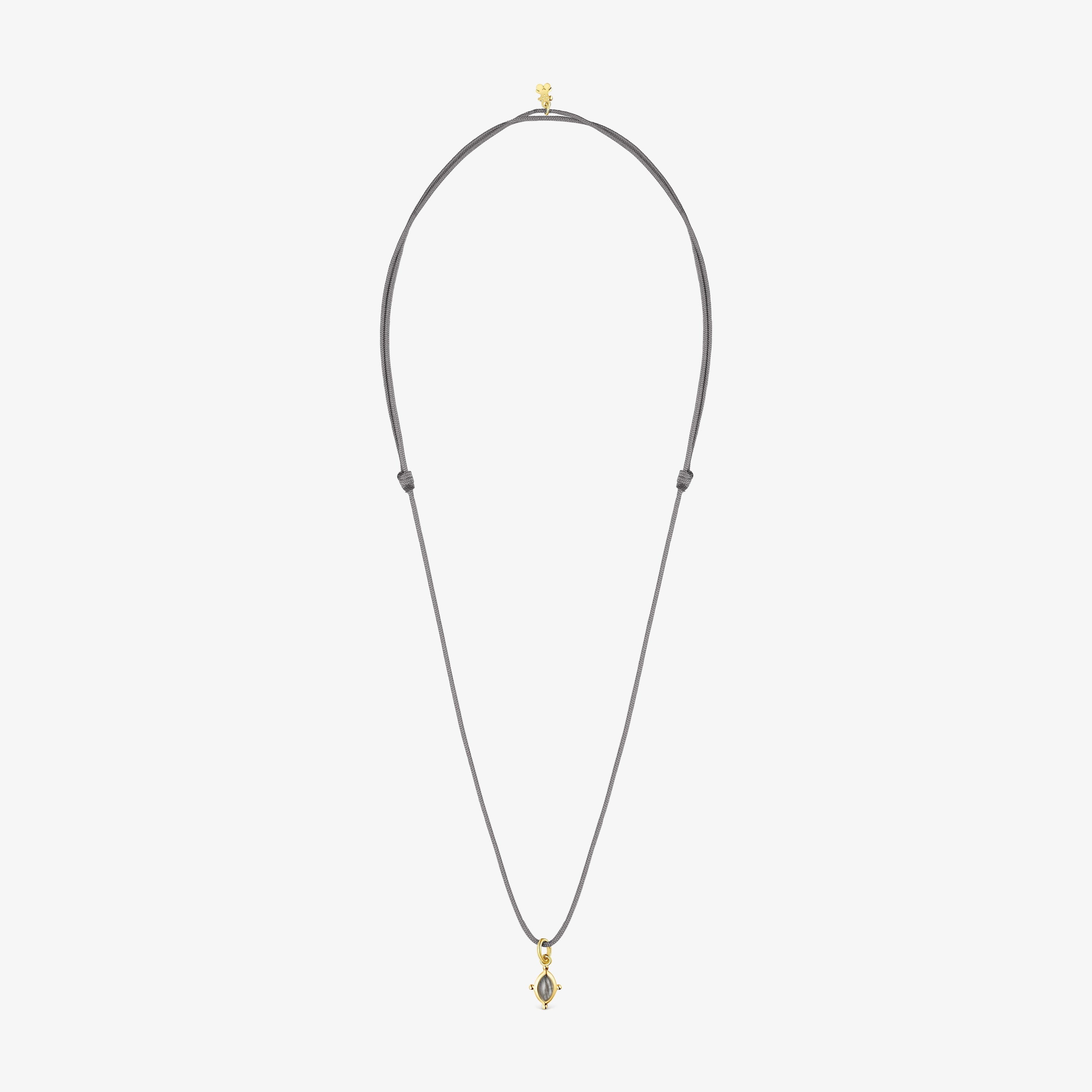 Magic Nature Necklace with labradorite and gray cord