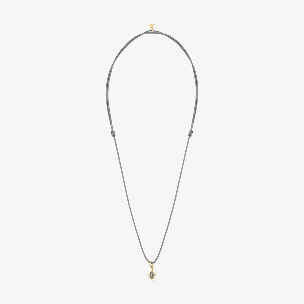 Collar labradorita y cord&oacute;n gris Magic Nature