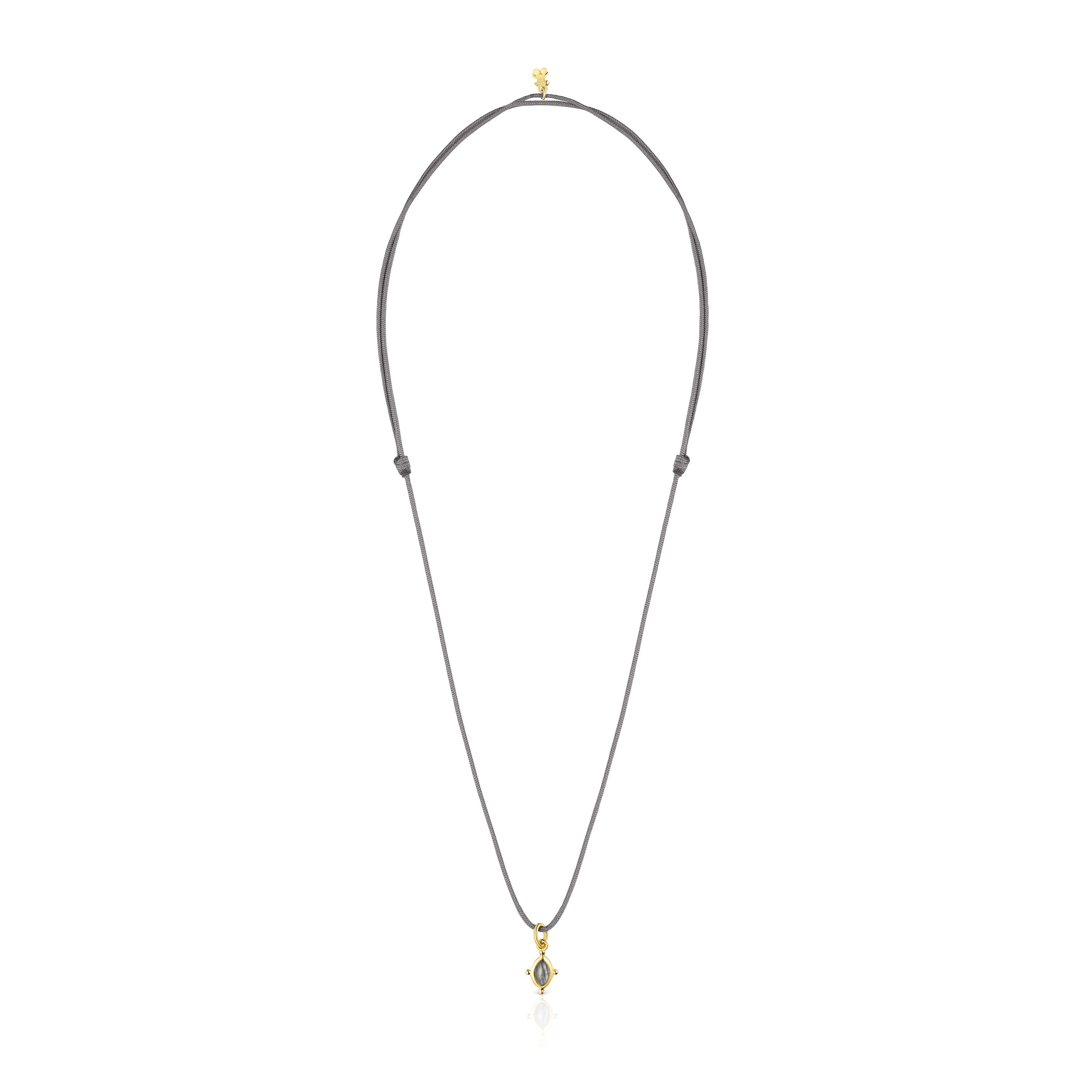 Magic Nature Necklace with labradorite and gray cord