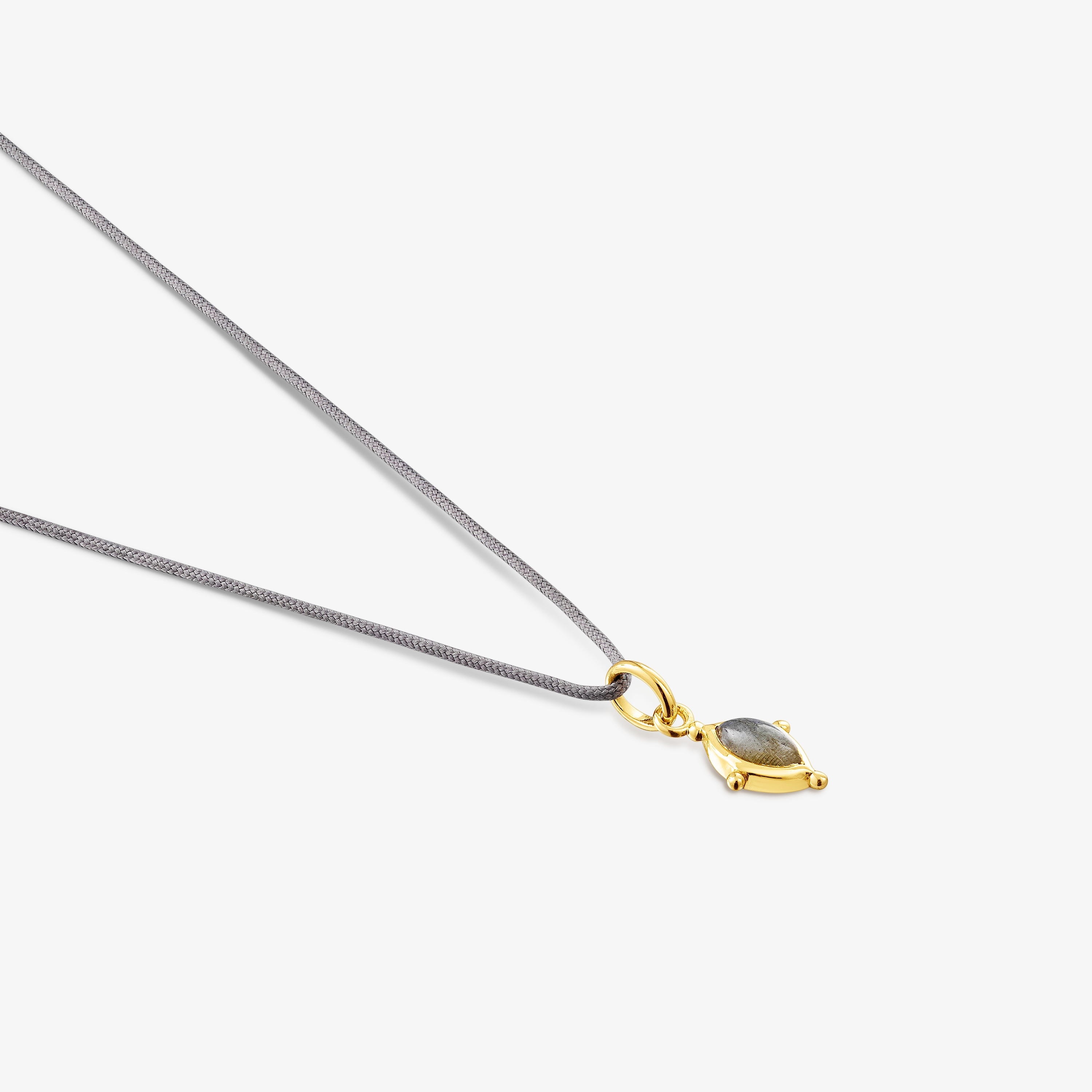 Magic Nature Necklace with labradorite and gray cord