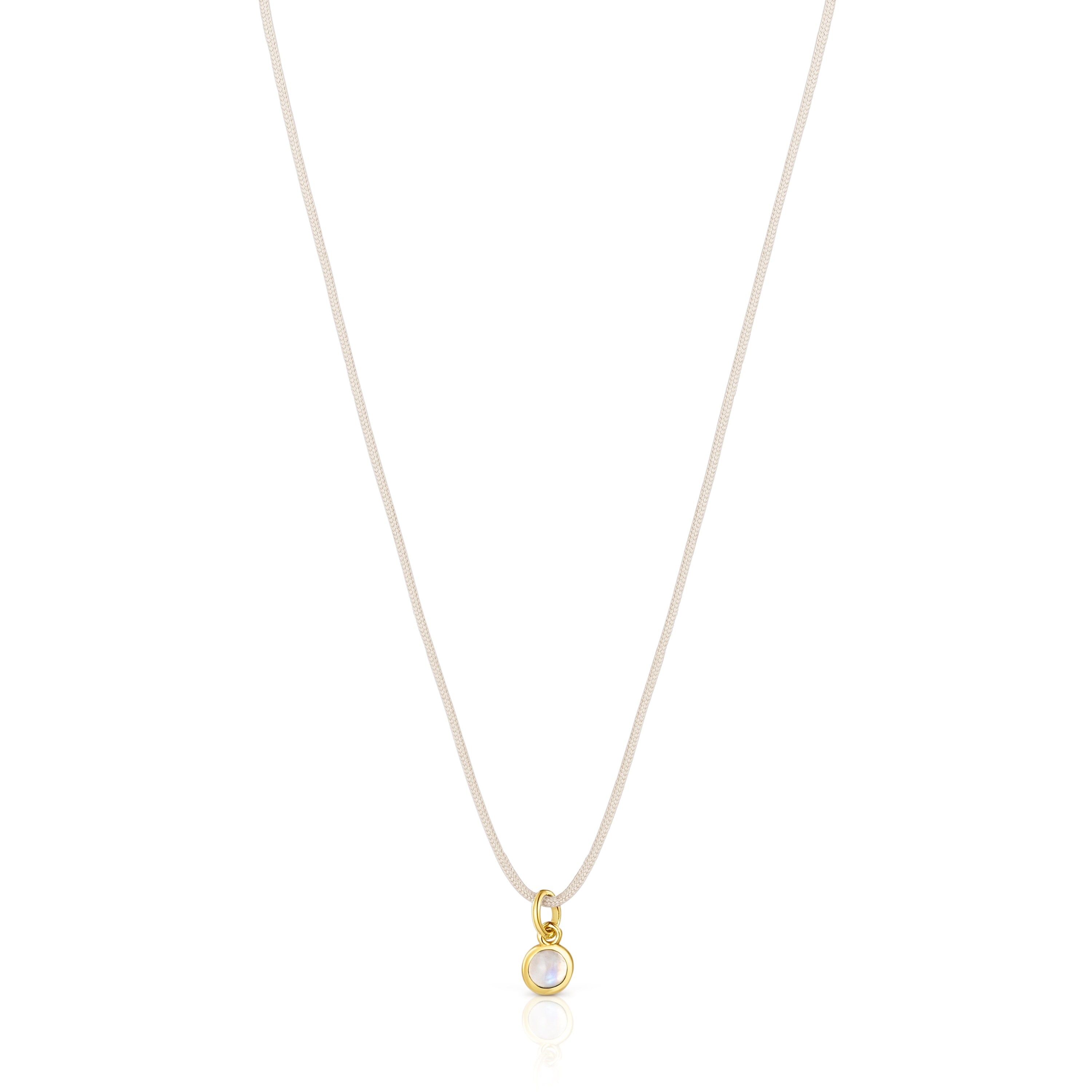 Magic Nature Necklace with moonstone and beige cord