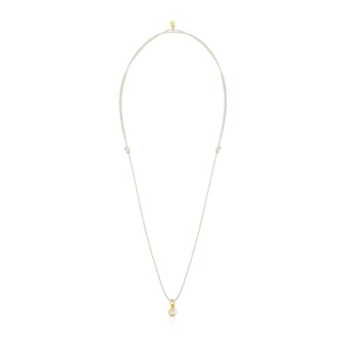 Magic Nature Necklace with moonstone and beige cord