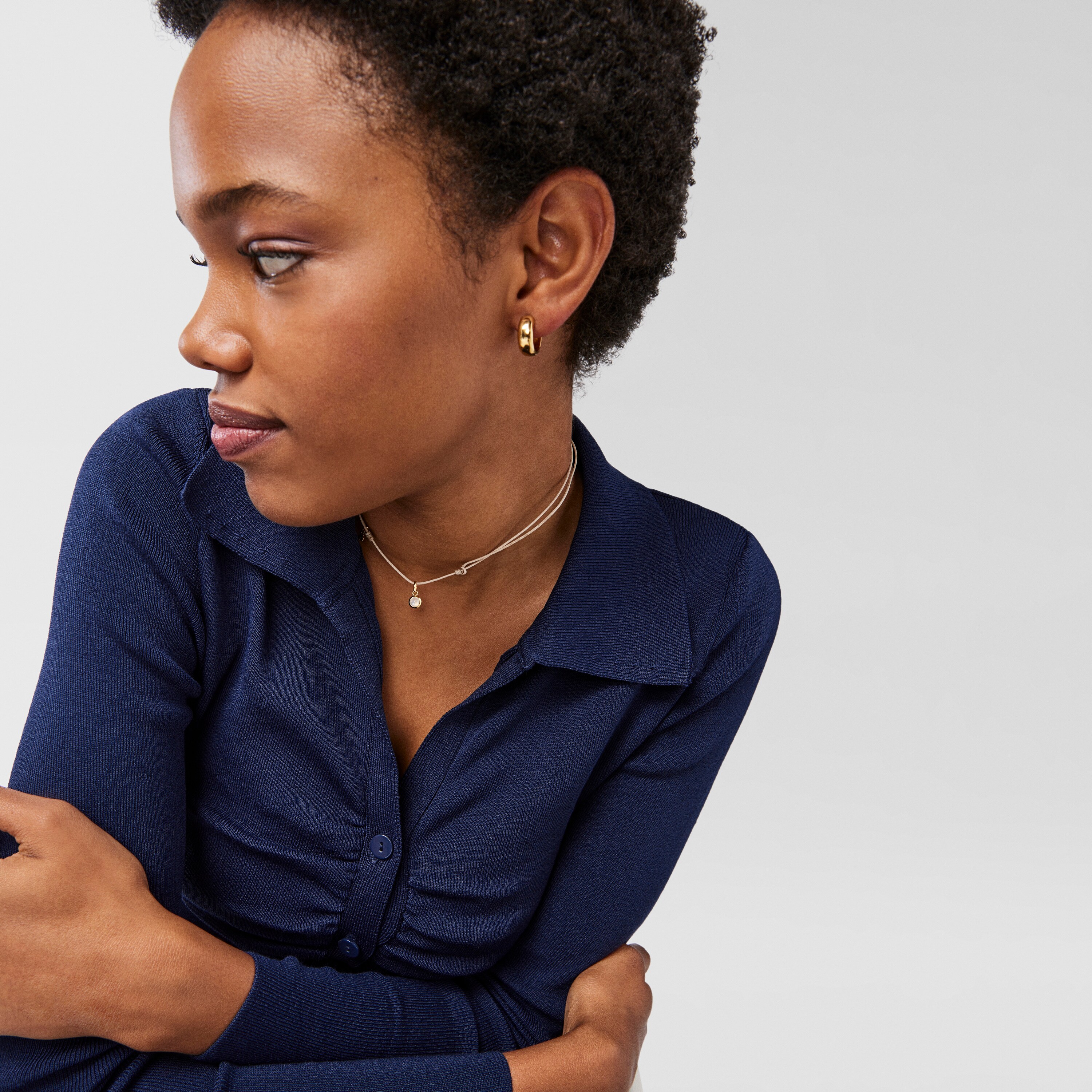 Magic Nature Necklace with moonstone and beige cord