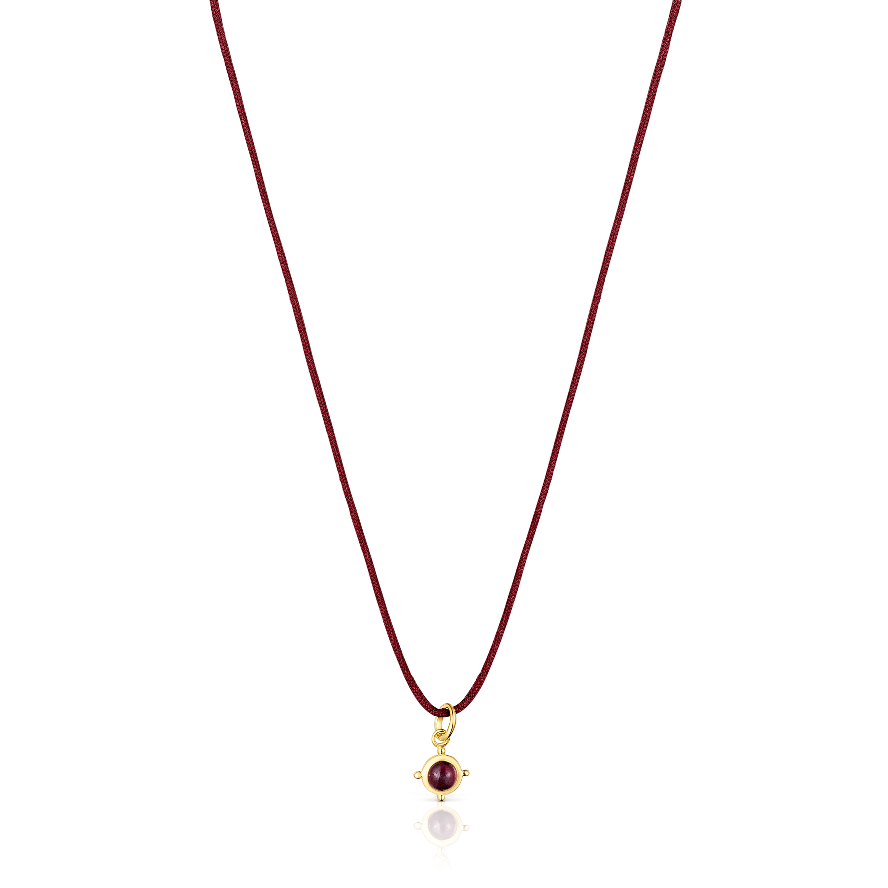 Magic Nature Necklace with ruby and garnet-colored cord