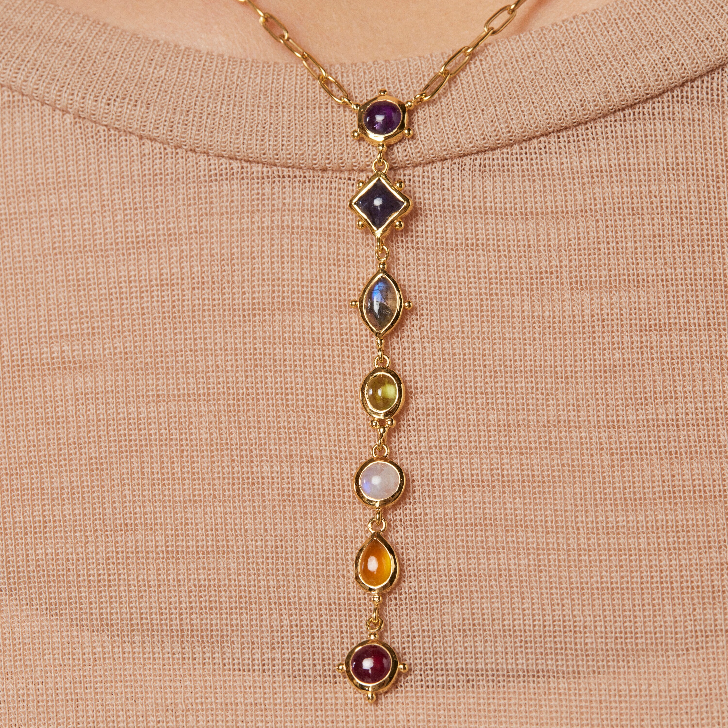 Magic Nature Necklace with gemstone strip