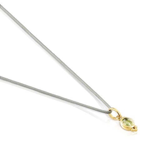Collar Magic Nature con peridoto y cordón gris