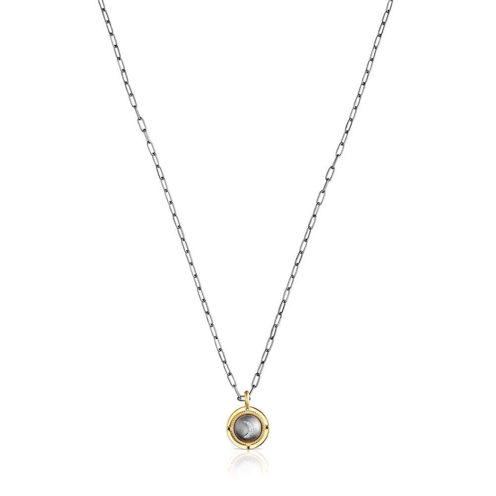 Dark silver Magic Nature Necklace with diamonds