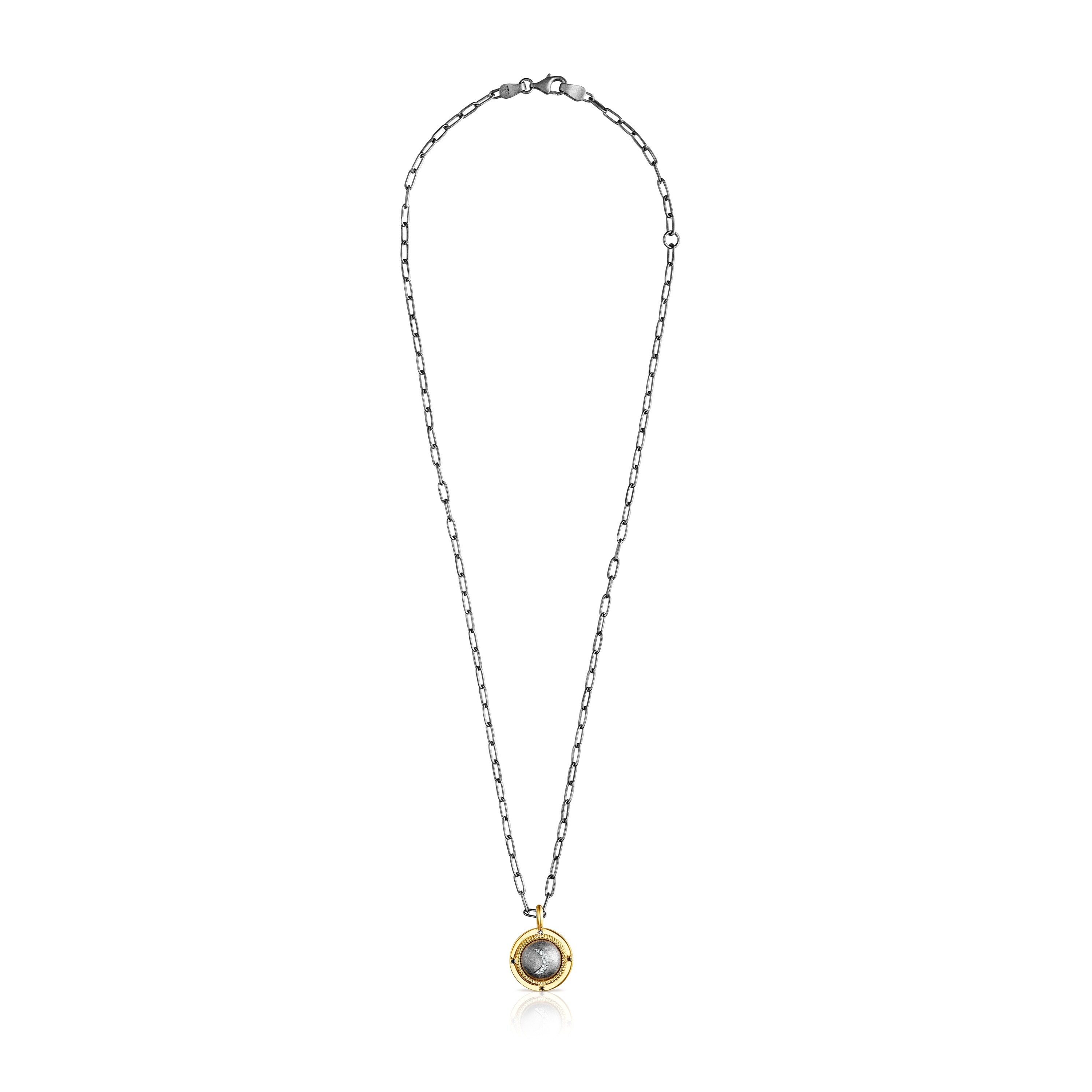 Dark silver Magic Nature Necklace with diamonds