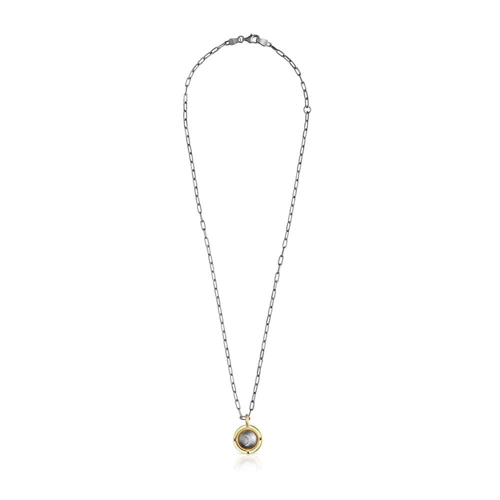 Collar de plata dark silver y diamantes Magic Nature