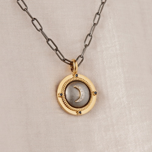 Collar de plata dark silver y diamantes Magic Nature