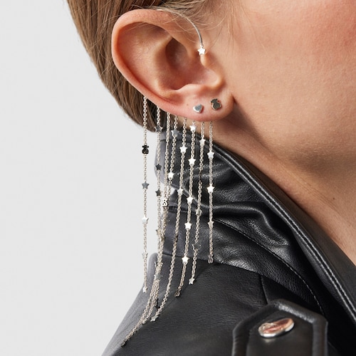 Earcuff cadenas de plata y espinelas Magic Nature