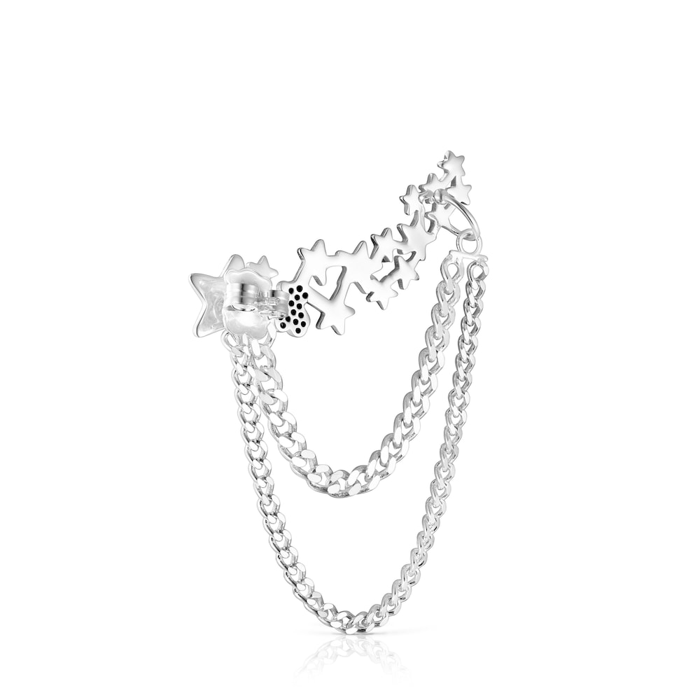 Earcuff trepador de plata y espinelas Magic Nature