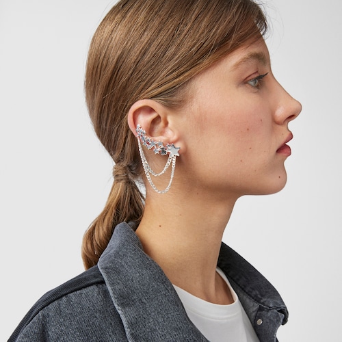 Earcuff trepador de plata y espinelas Magic Nature