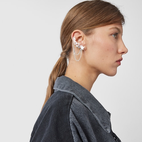 Earcuff trepador de plata y espinelas Magic Nature