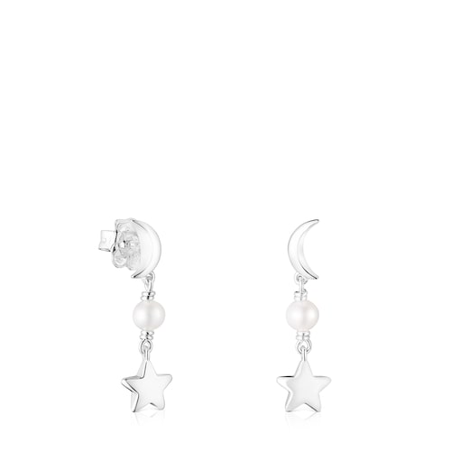 Silver Magic Nature Earrings with pearl image number 0