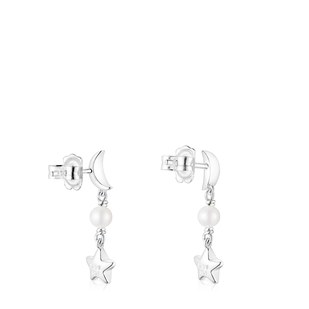 Brincos Magic Nature em prata e p&eacute;rola