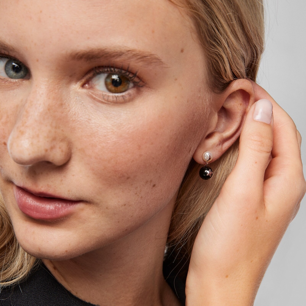 Ohrringe Magic Nature Mond-Stern mit Perle und Onyx