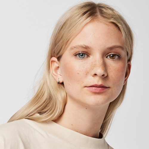 Boucles d&rsquo;oreilles lune Magic Nature en argent et onyx