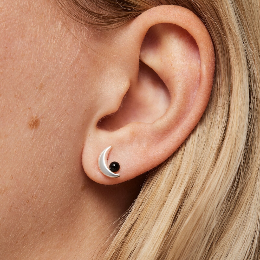 Pendientes luna de plata y onix Magic Nature