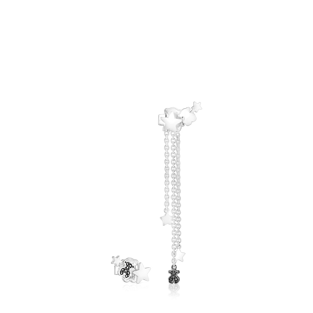 Aretes corto-largo de plata y espinelas Belinda X TOUS