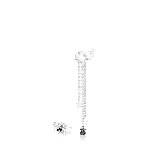 Aretes corto-largo de plata y espinelas Belinda X TOUS