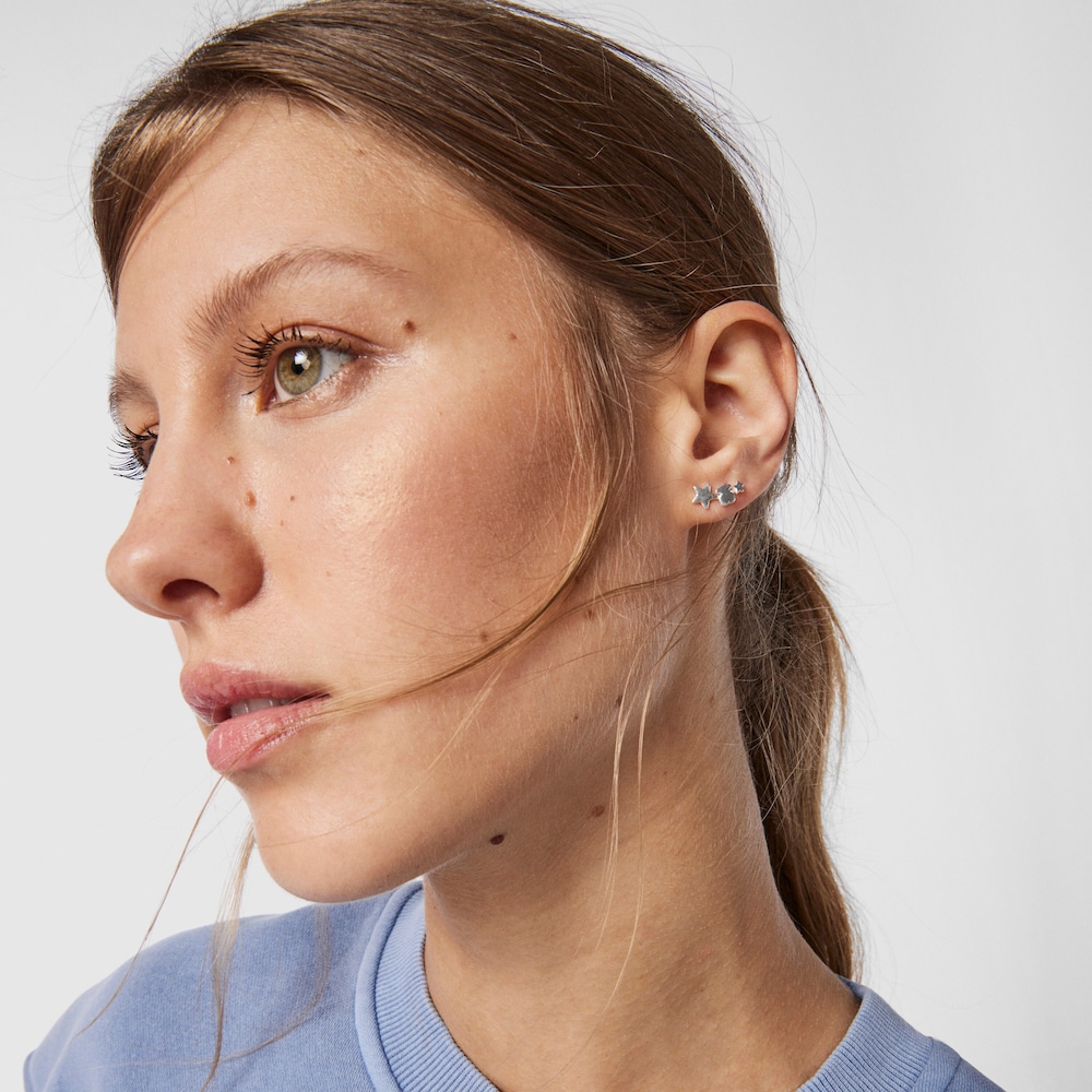 Aretes corto-largo de plata y espinelas Belinda X TOUS