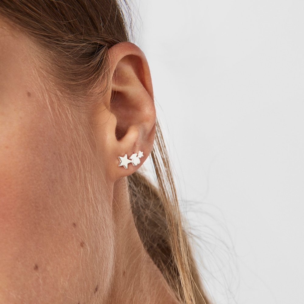 Aretes corto-largo de plata y espinelas Belinda X TOUS