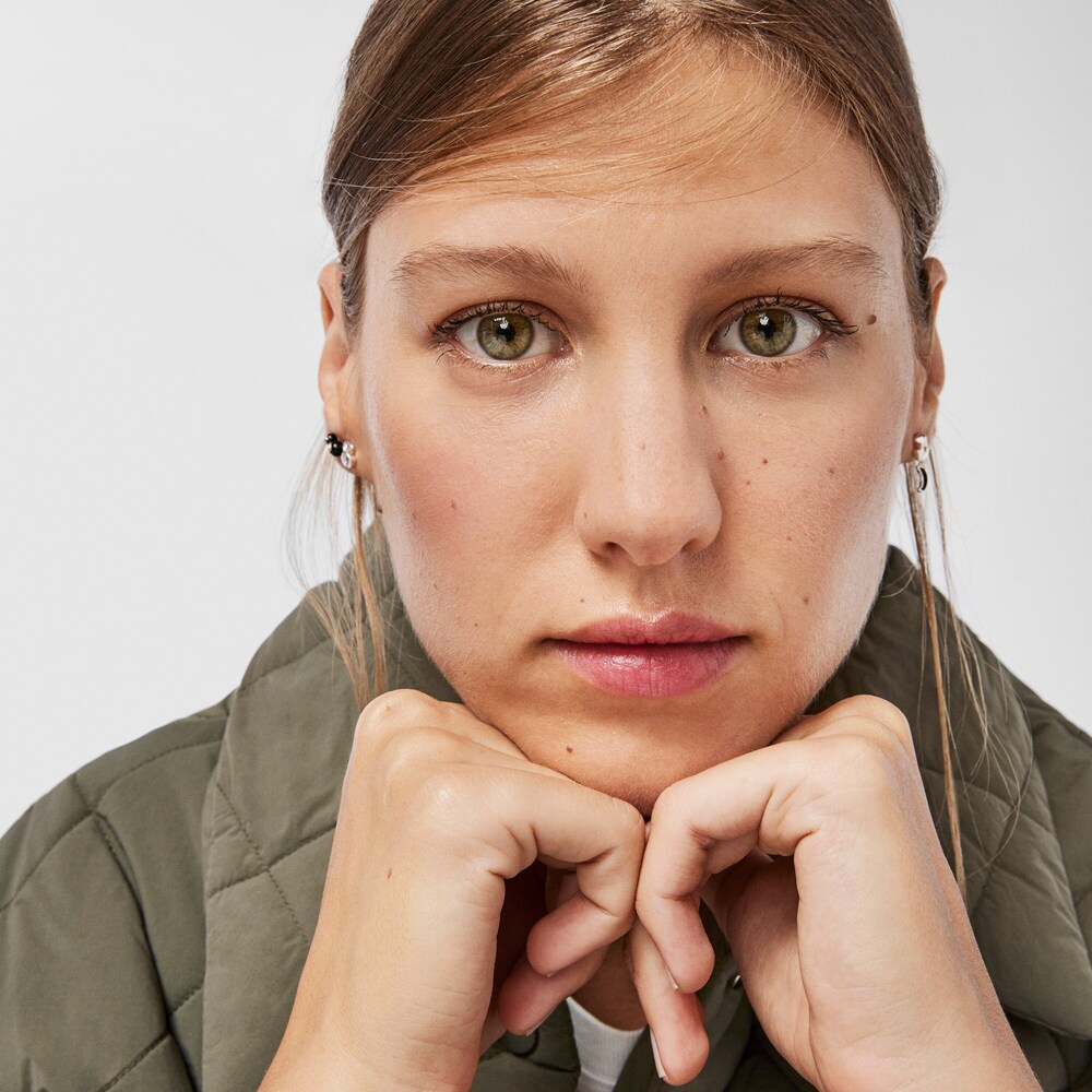 Aretes oso-luna de plata y onix Magic Nature