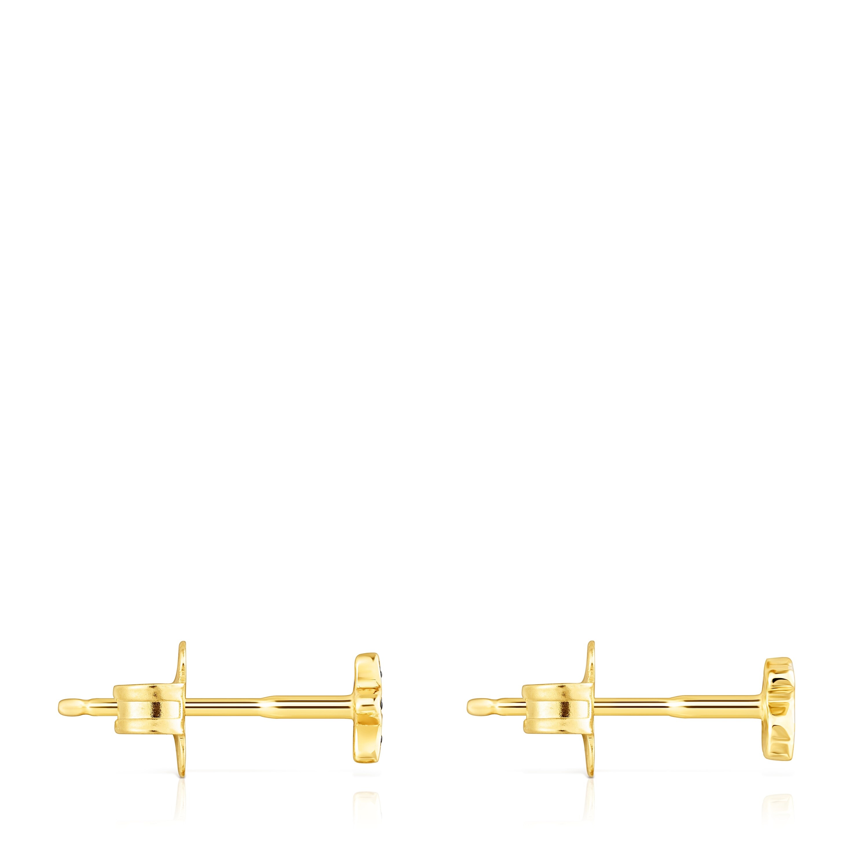 Pack of silver vermeil Magic Nature disc Earrings with gemstones and diamonds