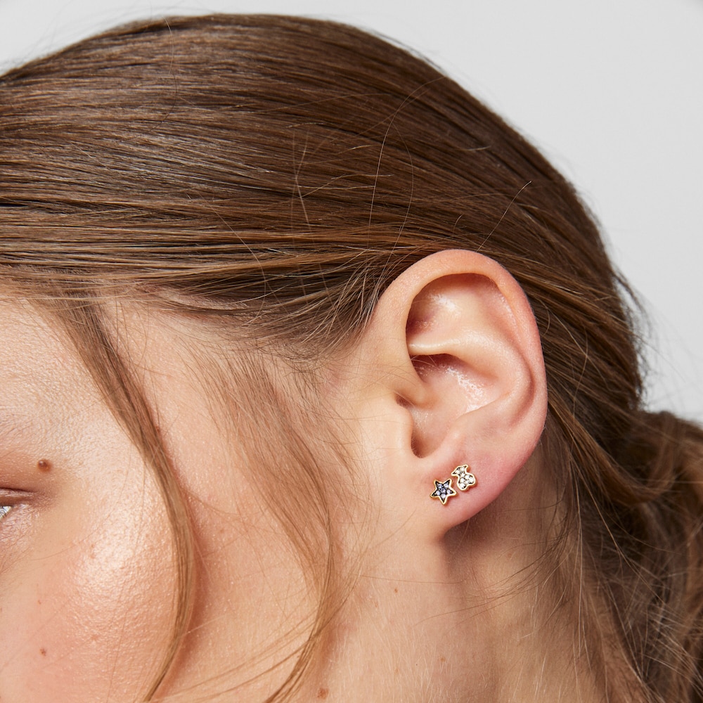 Tous Magic Nature &ndash; Sada n&aacute;u&scaron;nic ze žlut&eacute;ho stř&iacute;bra Vermeil s rub&iacute;ny, iolity a diamanty