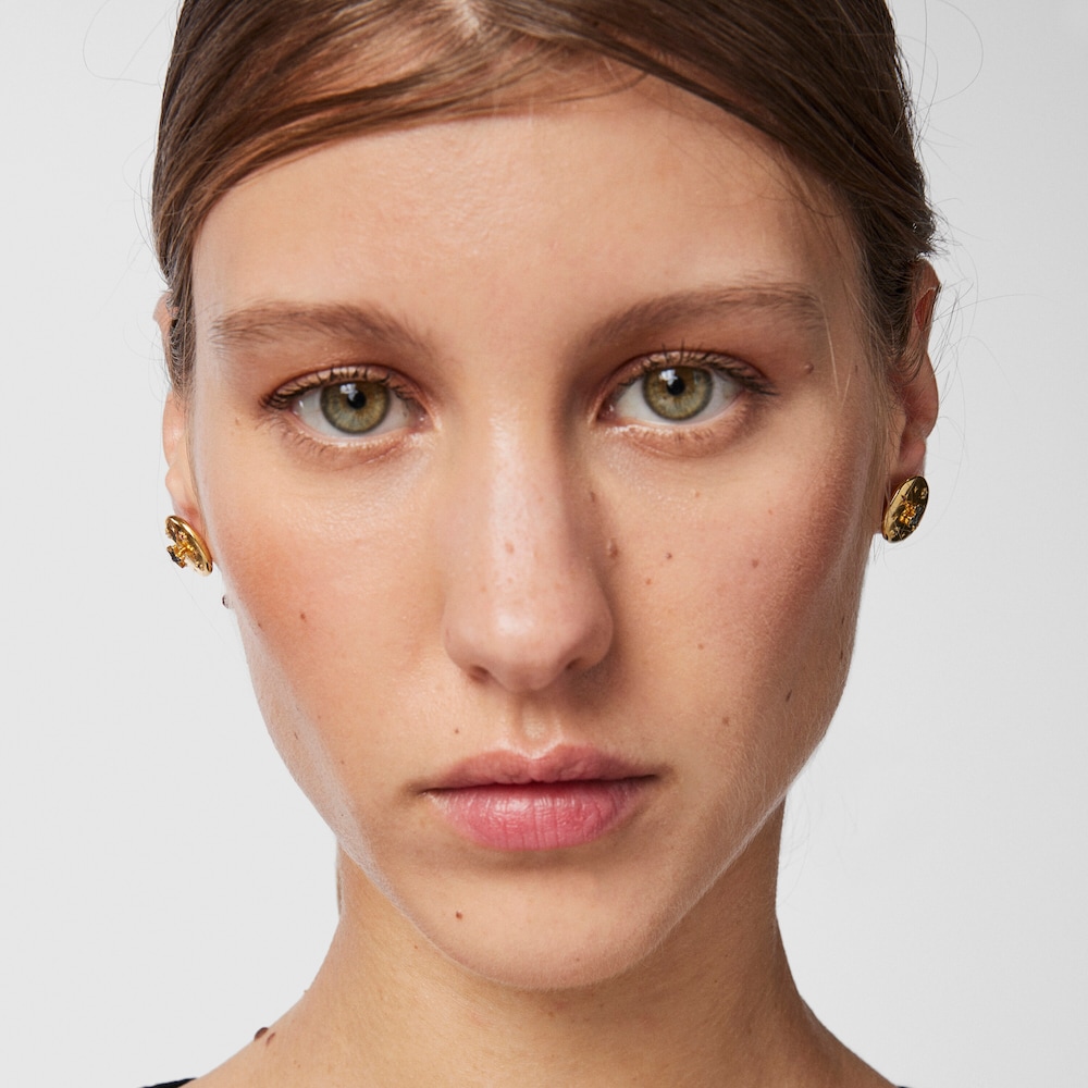 Pack of silver vermeil Magic Nature disc Earrings with gemstones and diamonds image number 6