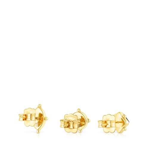 Pack of silver vermeil Magic Nature Earrings with gemstones