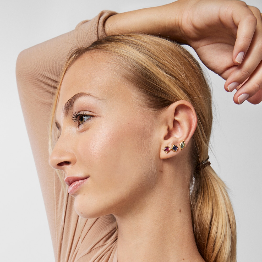 Zestaw kolczyk&oacute;w Magic Nature ze srebra Vermeil z kamieniami szlachetnymi