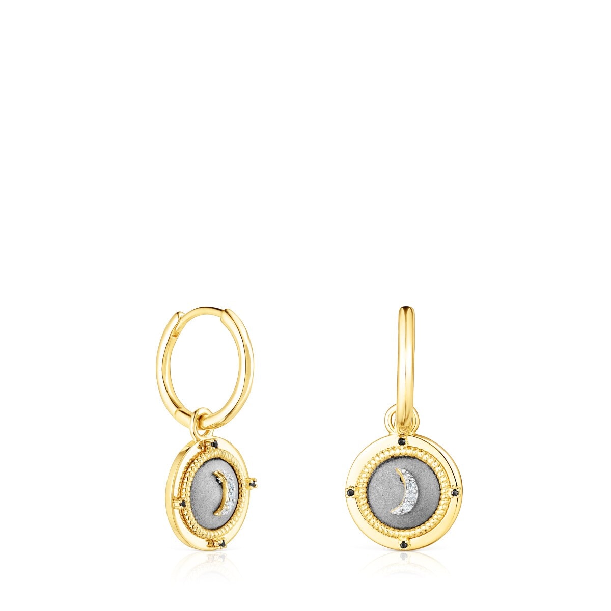 Tous - Pendientes Cortos Con Baño De Oro 18 Kt Sobre Plata Y Diamantes Magic Nature - Dorado