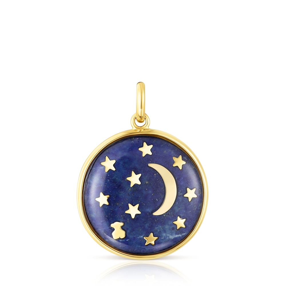 Colgante grande disco luna de lapislazuli Magic Nature image number 0