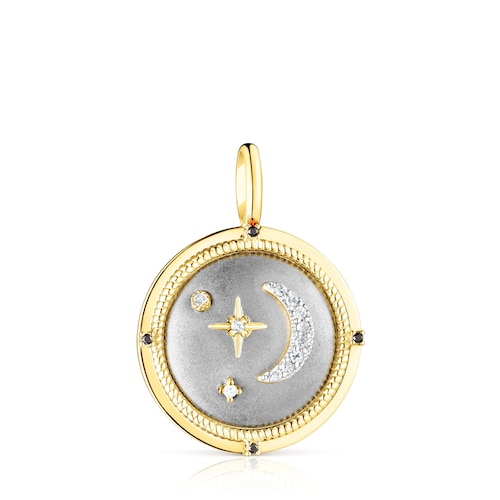 Dije luna de plata dark silver y diamantes Magic Nature