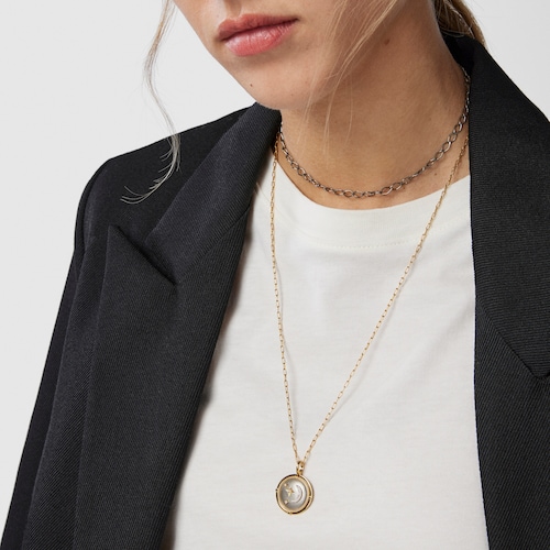 Pingente lua Magic Nature em prata dark silver e diamantes