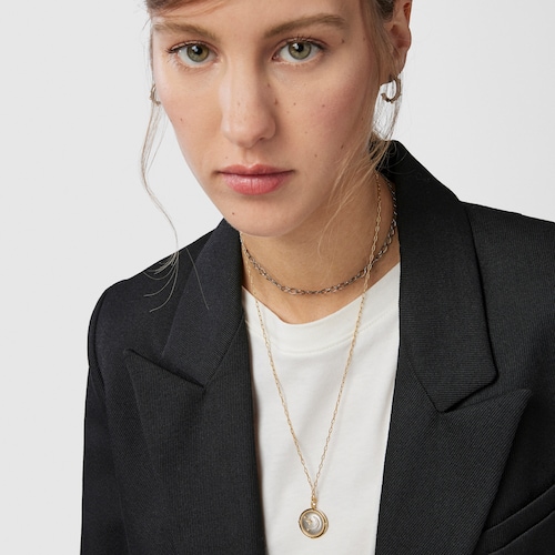 Pingente lua Magic Nature em prata dark silver e diamantes