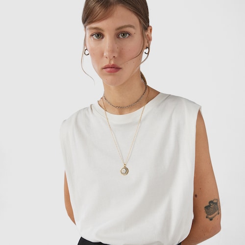 Pingente lua Magic Nature em prata dark silver e diamantes