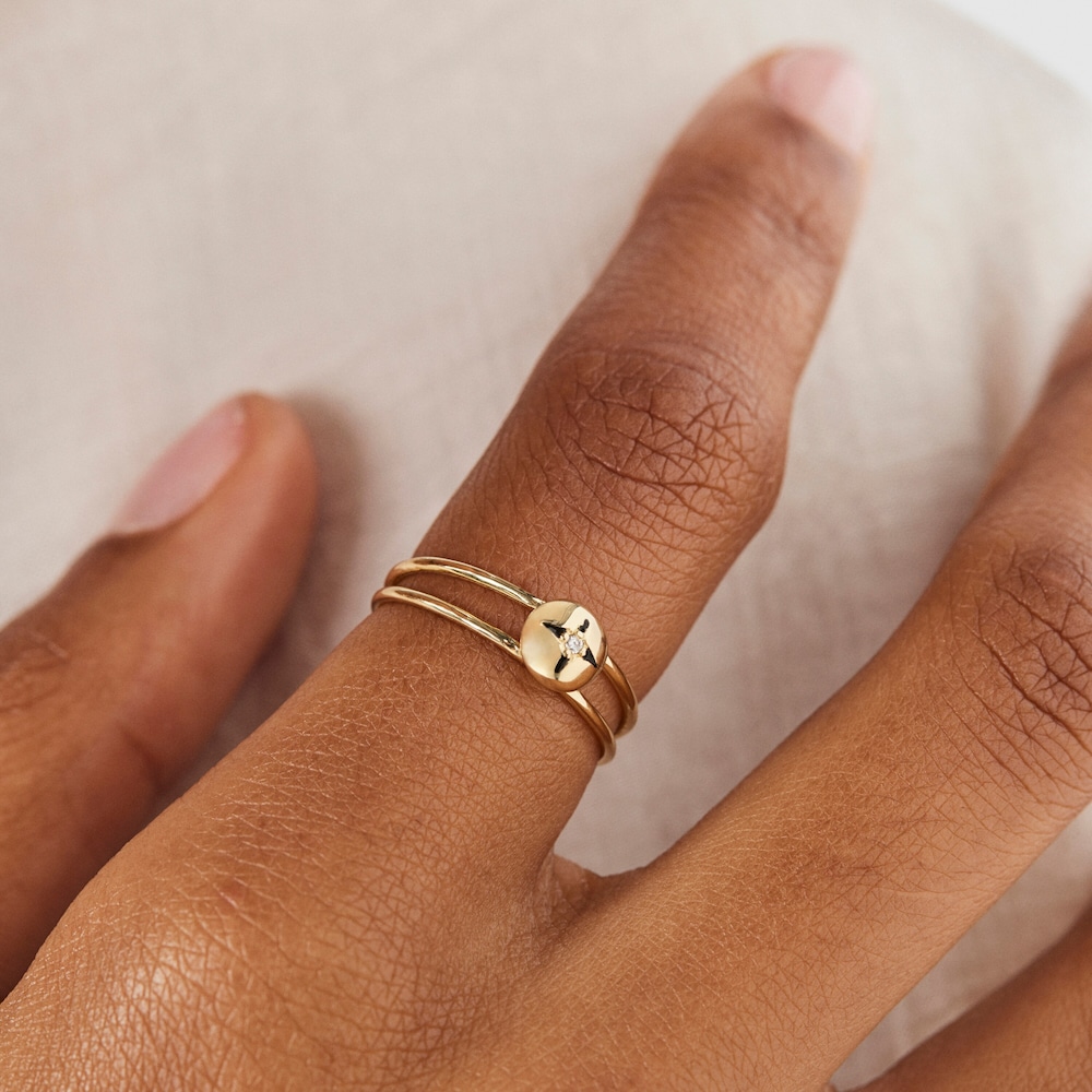 Anillo estrella de oro y diamantes Magic Nature