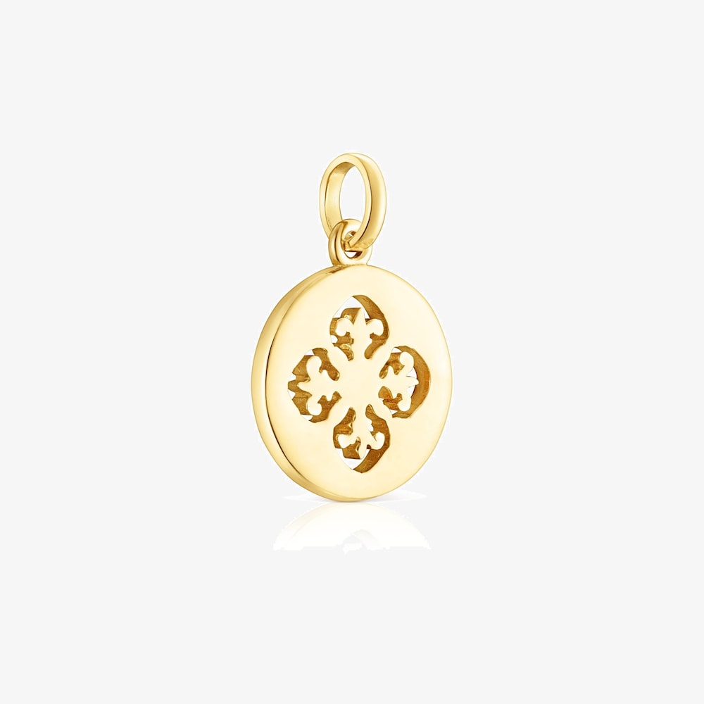 Medalla corona flor de lis con ba&ntilde;o de oro 18 kt sobre plata Tamara Falc&oacute; X TOUS