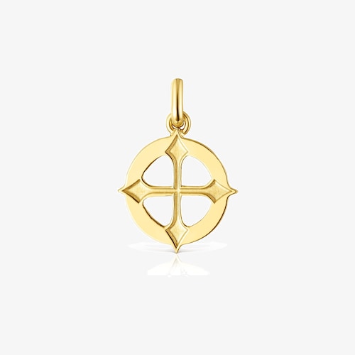 Medalla cruz con ba&ntilde;o de oro 18 kt sobre plata Tamara Falc&oacute; X TOUS