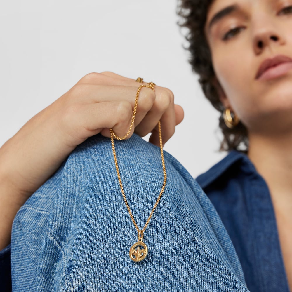 Medalla flor de lis con ba&ntilde;o de oro 18 kt sobre plata Tamara Falc&oacute; X TOUS