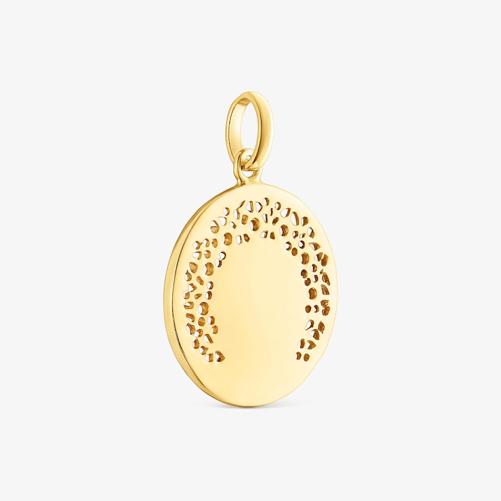 Medalla peque&ntilde;a con ba&ntilde;o de oro 18 kt sobre plata y topacio Tamara Falc&oacute; X TOUS