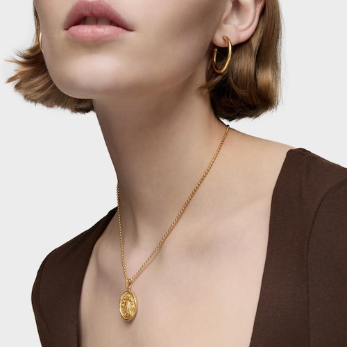 Medalla pequeña con baño de oro 18 kt sobre plata y topacio Tamara Falcó X TOUS