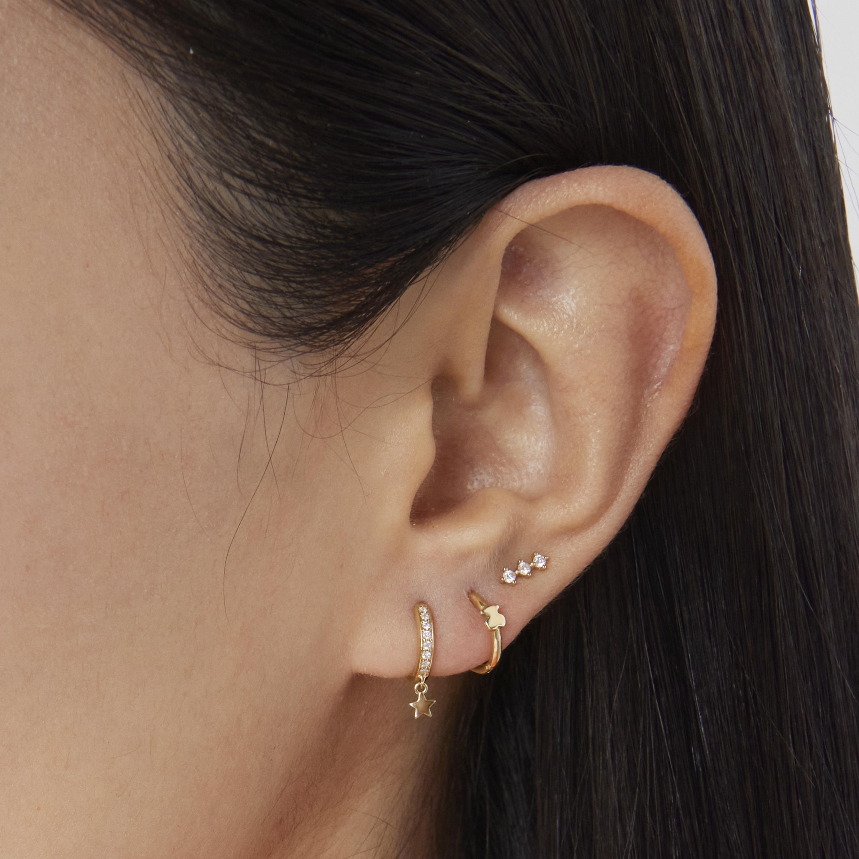 18K solid gold TOUS Basics bear ear Piercing