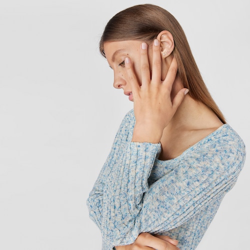 Confezione di piercing all'orecchio TOUS Pearl in oro, diamante e perla