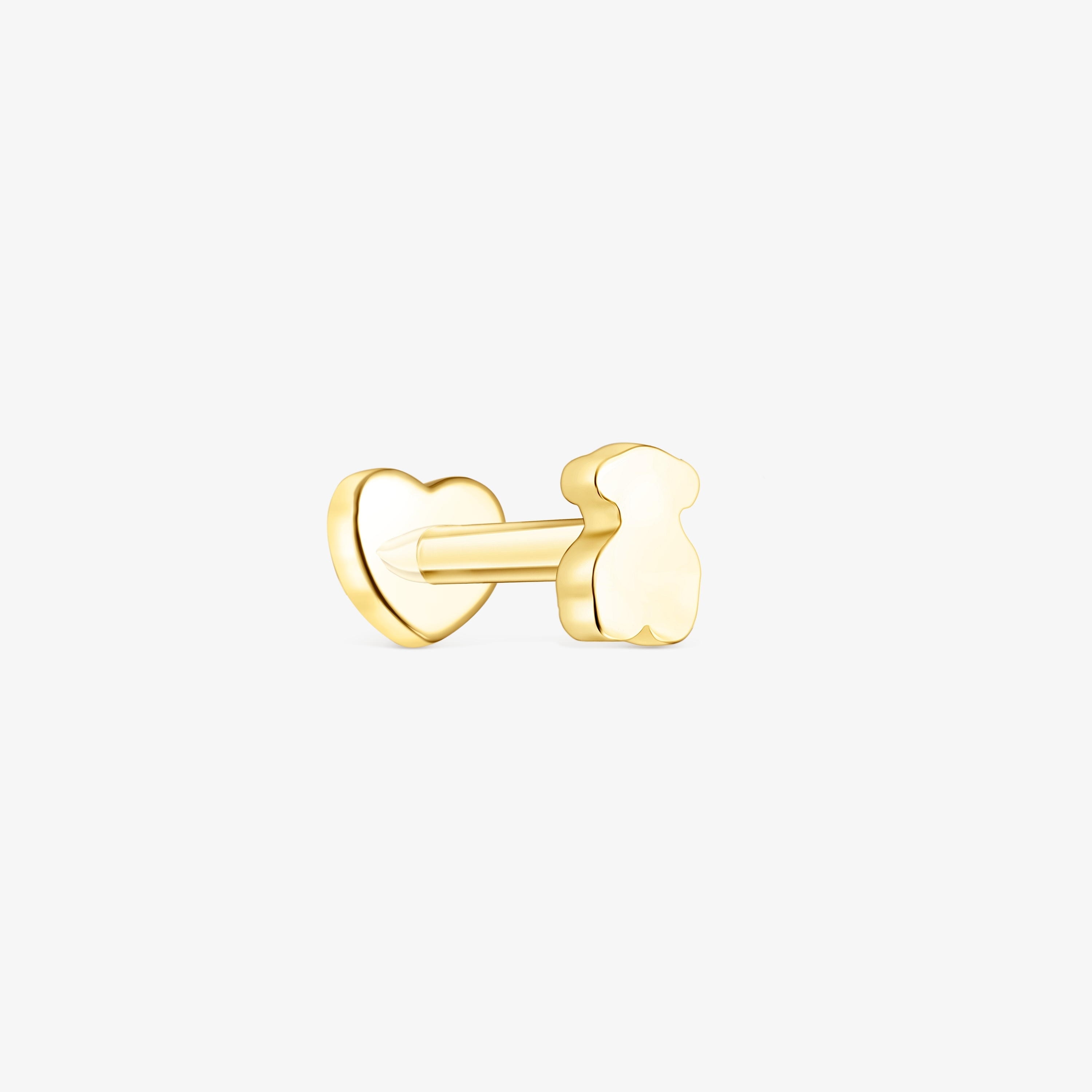 18K solid gold TOUS Basics heart ear Piercing